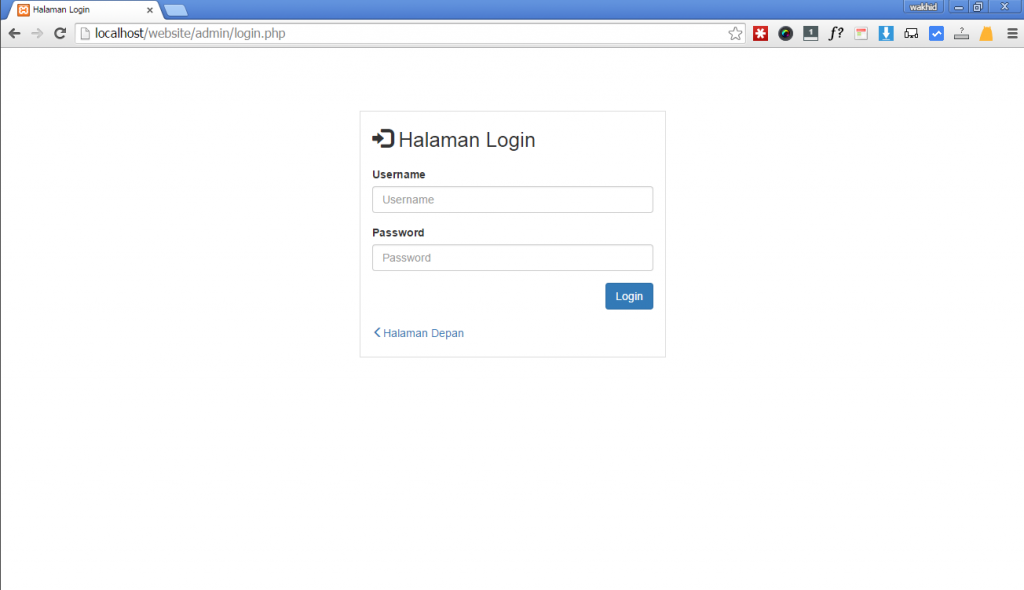 membuat halaman login dengan php bootsrtap