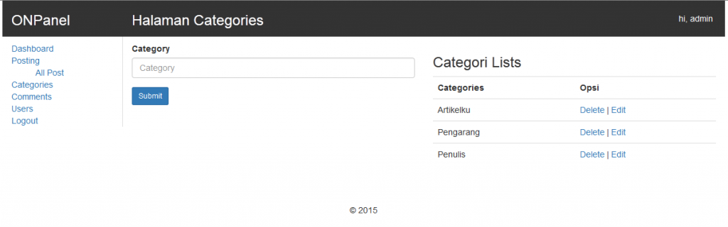 cara membuat website halaman categories