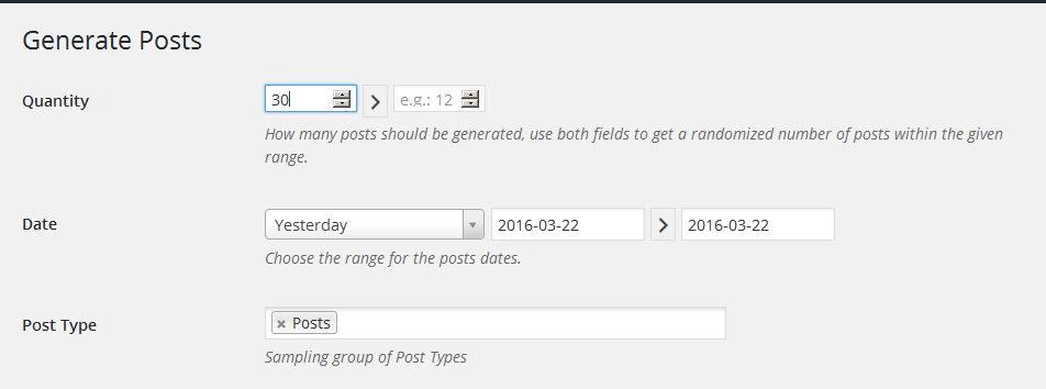 fakerpress generate posts