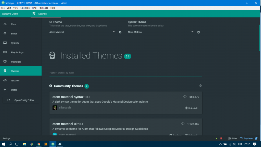 Install Theme Atom