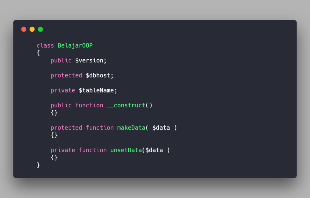 PHP Class Visibility dan PHP Class Variable (Properties)